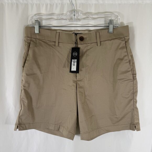 New Banana Republic Shorts 31 Beige Flat Front Pockets Cotton Blend Core Temp - Picture 1 of 8